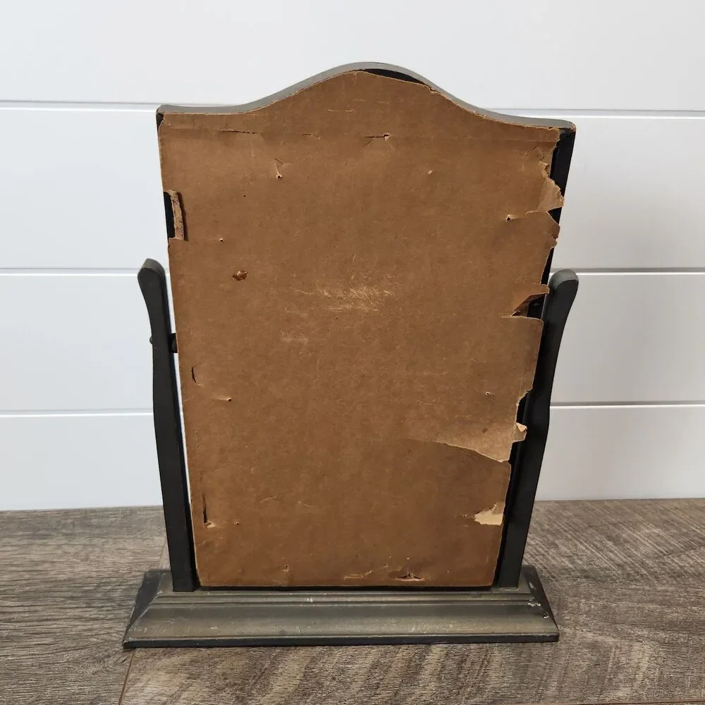 Antique Art Deco Wood Tabletop Swivel Swing Tilt Picture Frame with Photo Signed